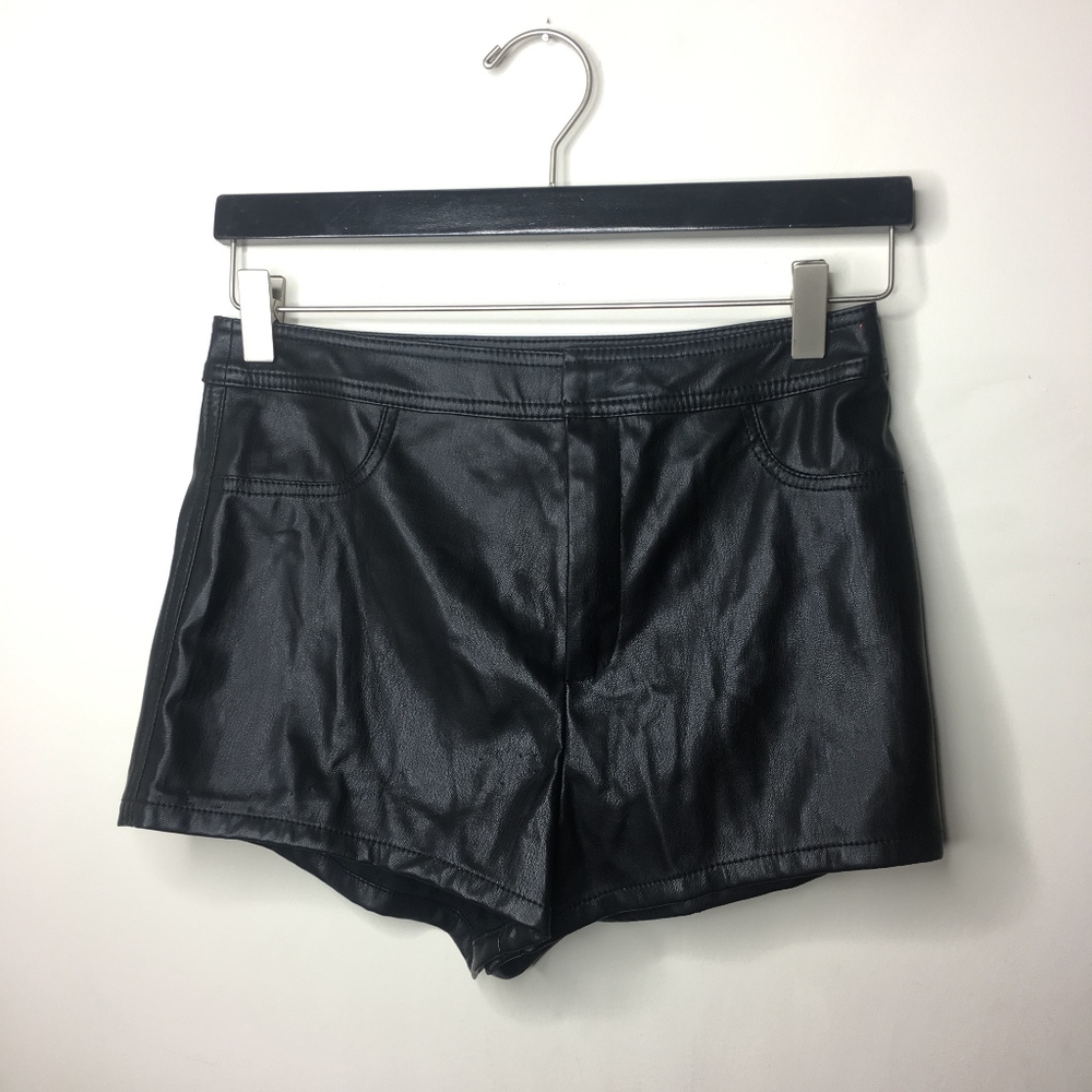 Bagatelle Black Vegan Leather Shorts