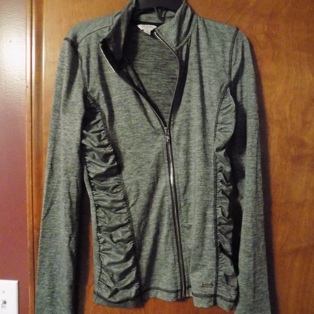 Grey Zip Up Jacket from Guess