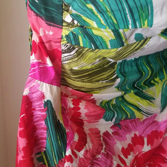 Nanette Lepore Strapless Tropical Print Dress - Picture 2 of 8