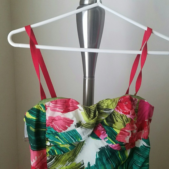 Nanette Lepore Strapless Tropical Print Dress - Picture 4 of 8