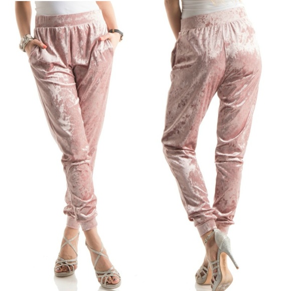 Premium Crushed Velvet Joggers - Picture 7 of 7