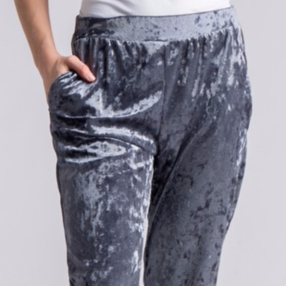 Premium Crushed Velvet Joggers - Picture 3 of 7