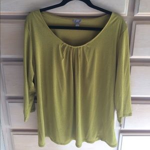 J. Jill Mustard 3/4 Length Sleeve Women's Size XL