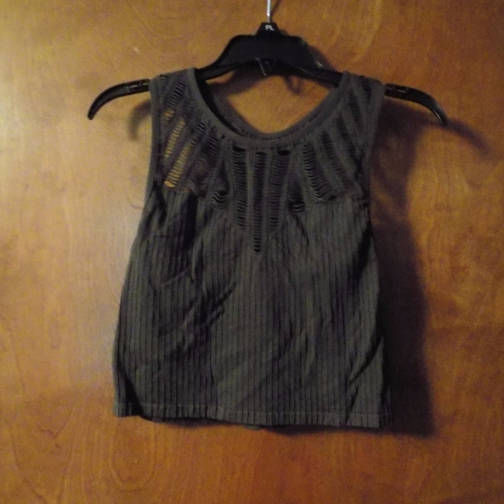 Dark Grey Express Crop Top