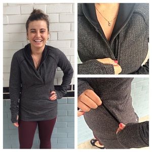 Lulu lemon think fast herringbone half zip