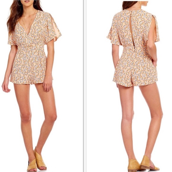 FREE PEOPLE~Meet Virginia Pink Combo Romper~4 6 8 - Picture 1 of 8
