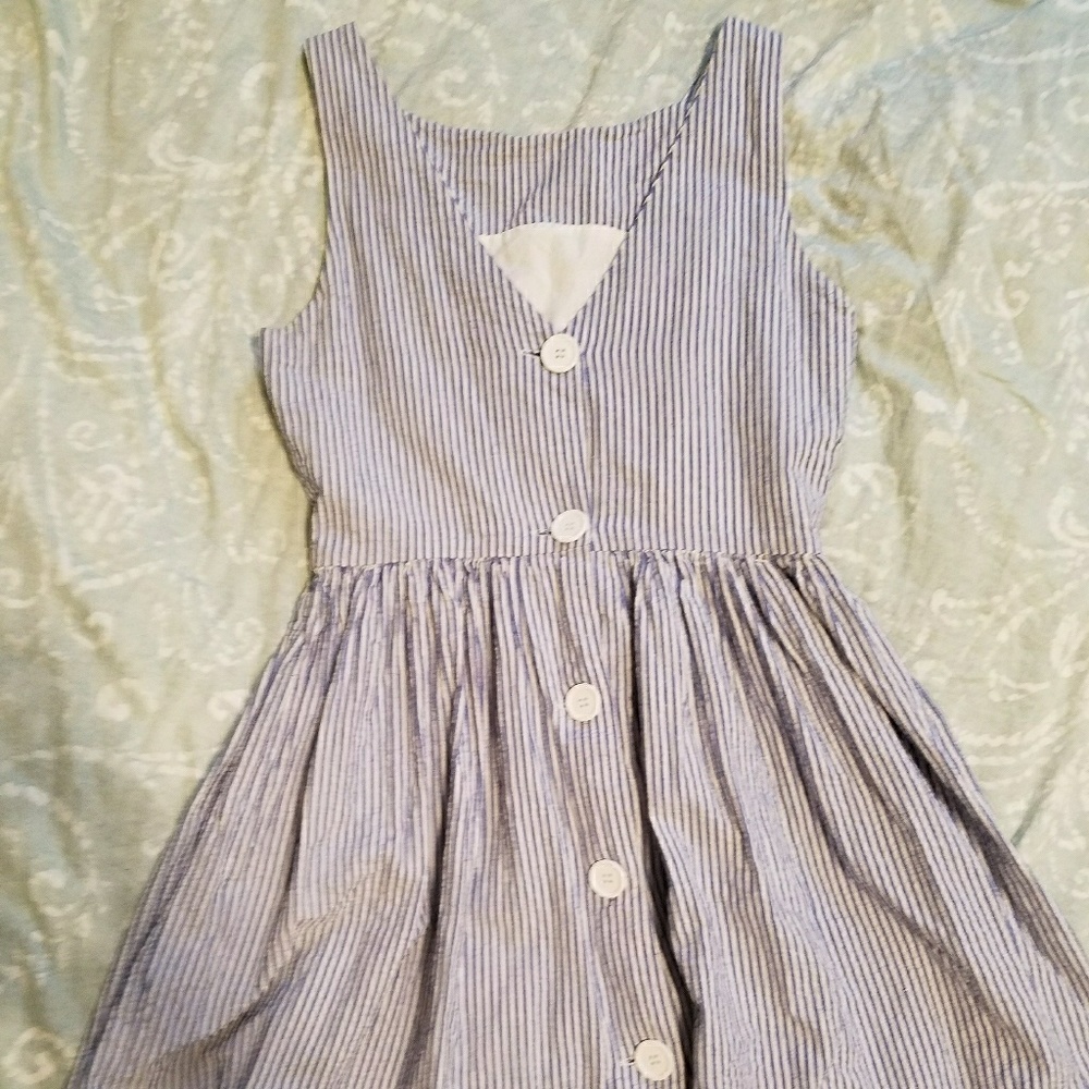 Pinstripe seersucker dress