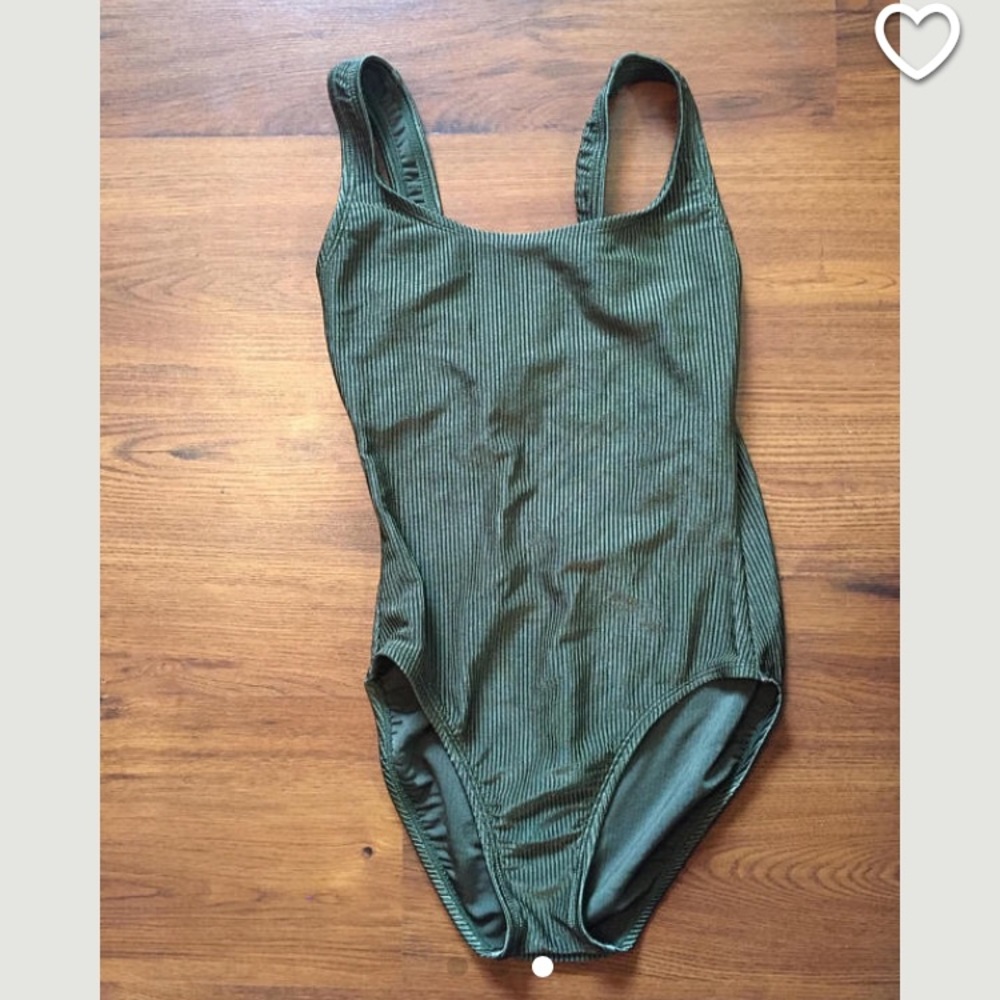 Vintage Catalina Sage Green Ribbed Swimsuit