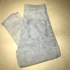 TOPSHOP acid wash high waist jeans