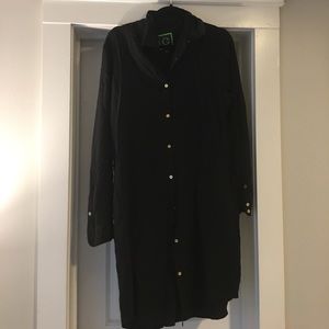 100% Silk C Wonder Black Work Dress