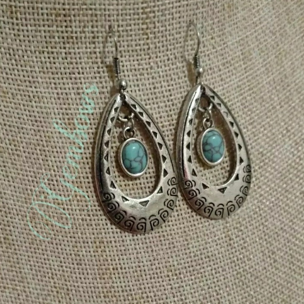 Tear drops of turquoise earings