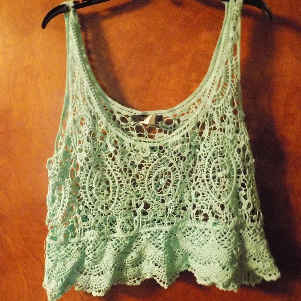 Teal Crochet Top