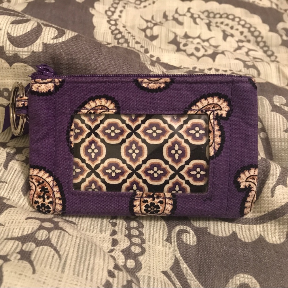 Purple paisley ID holder