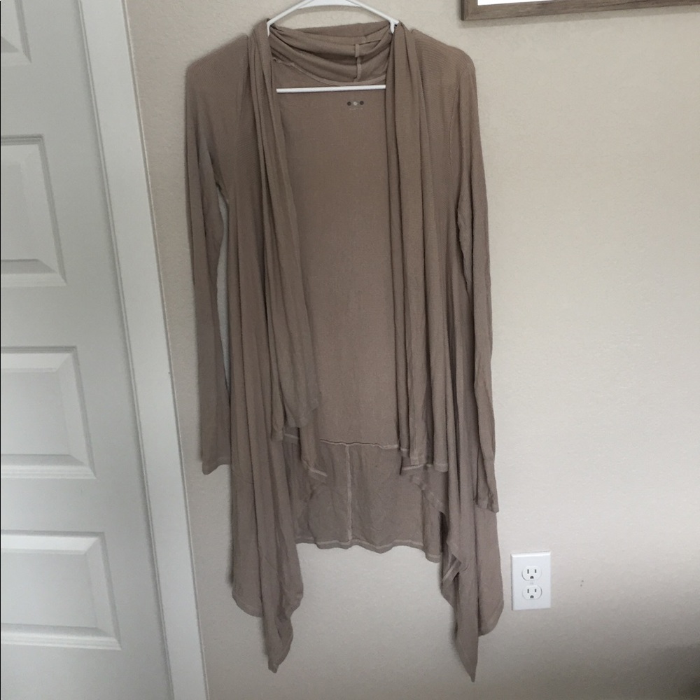 Long beige cardigan