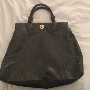 Marc by Marc Jacobs dark grey ostrich leather tote