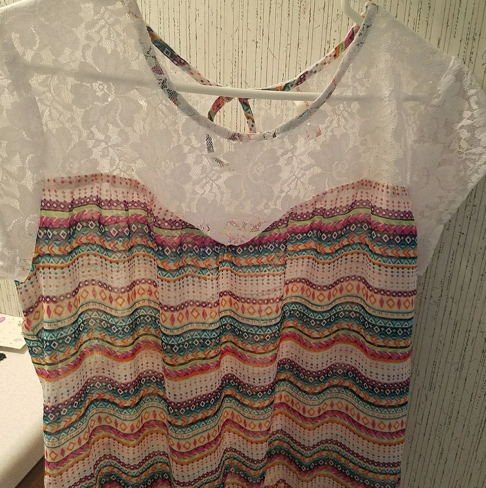 Sheer & lace colorful top
