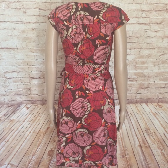 • H&M • Floral Rose Print Wrap Dress Size 4 Small - Picture 5 of 7