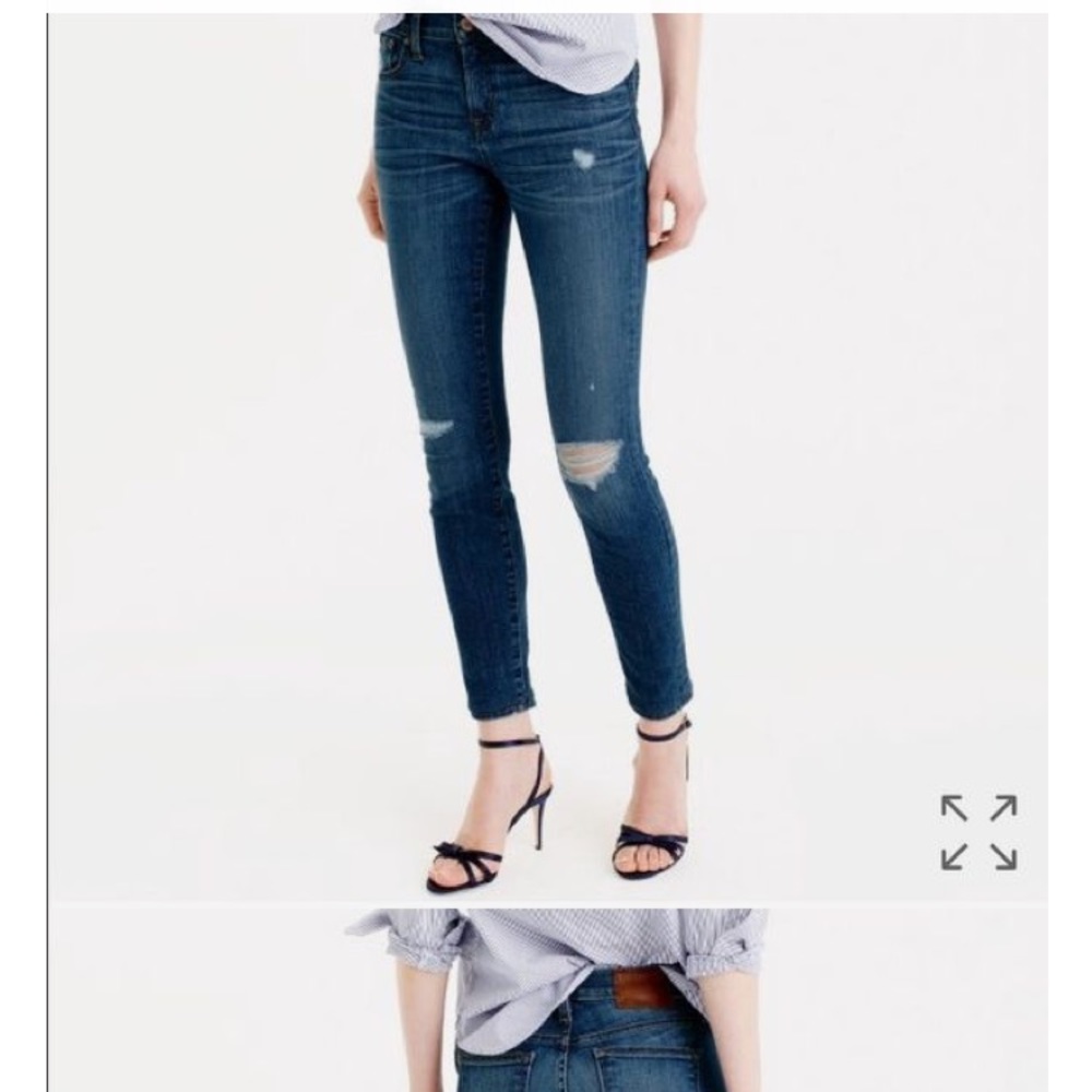 Jcrew distressed toothpick jeans