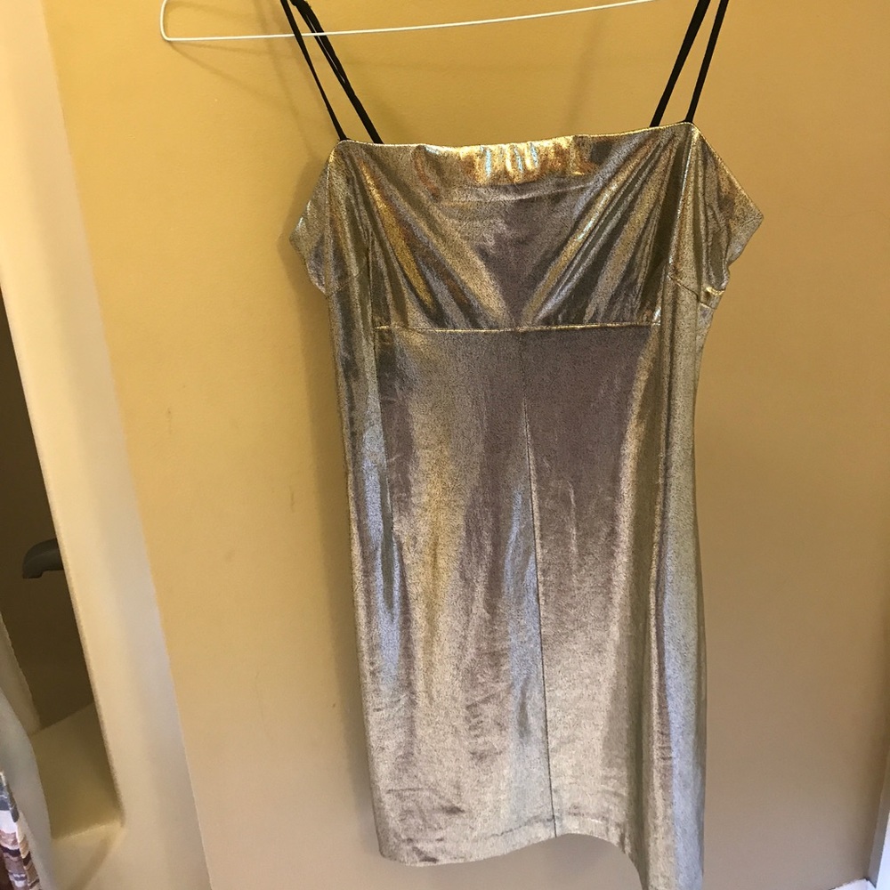 H&M Metallic Dress Gold