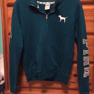 PINK BY VS XS teal quarter zip