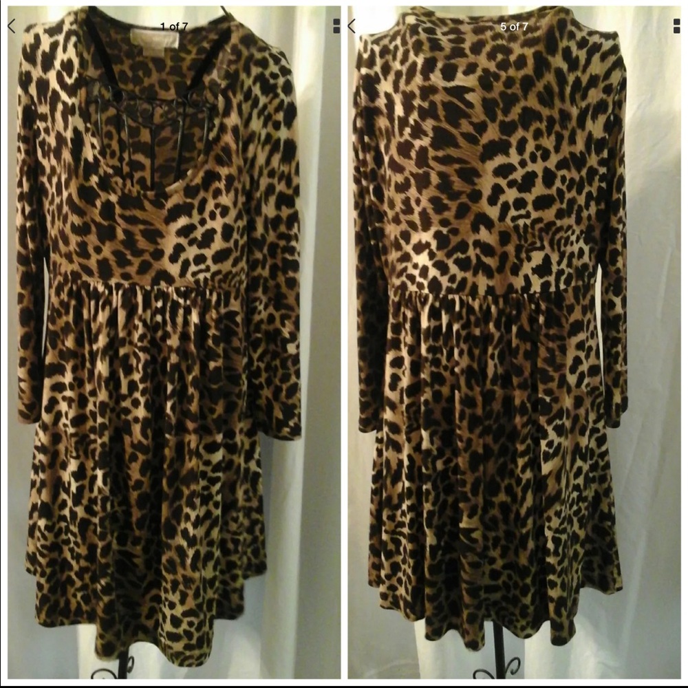 MICHAEL KORS Cheetah Print Empire Waist Dress