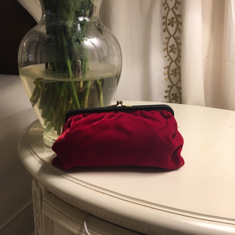 red velvet clutch