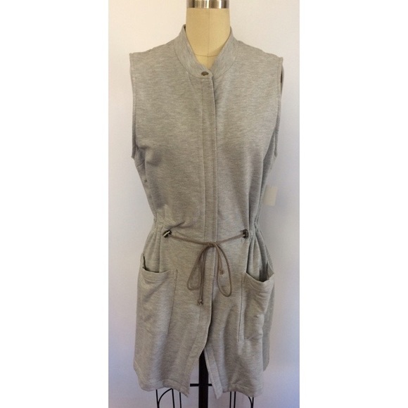 DREW Women's Sweater Zip Up Vest Gray $216 NWT - Picture 7 of 8