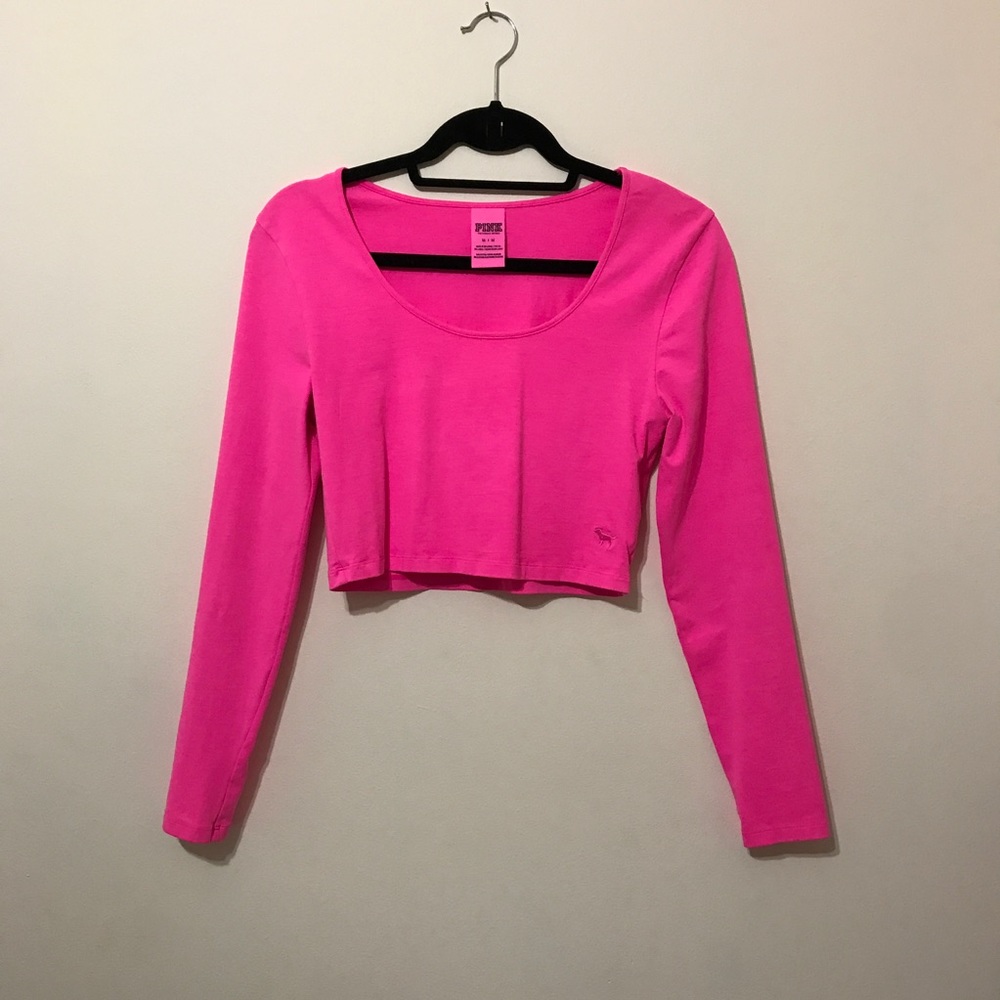 Victoria's Secret Pink neon long sleeve crop top