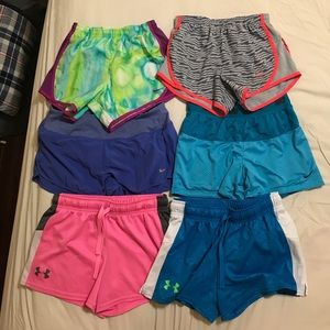 4 Nike shorts & 2 under armor athletic shorts