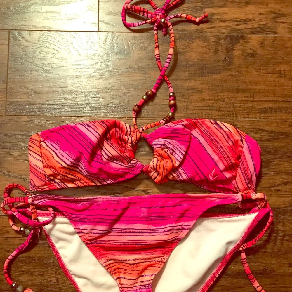 Striped pink bikini