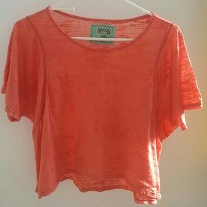 Nation Coral Crop Top