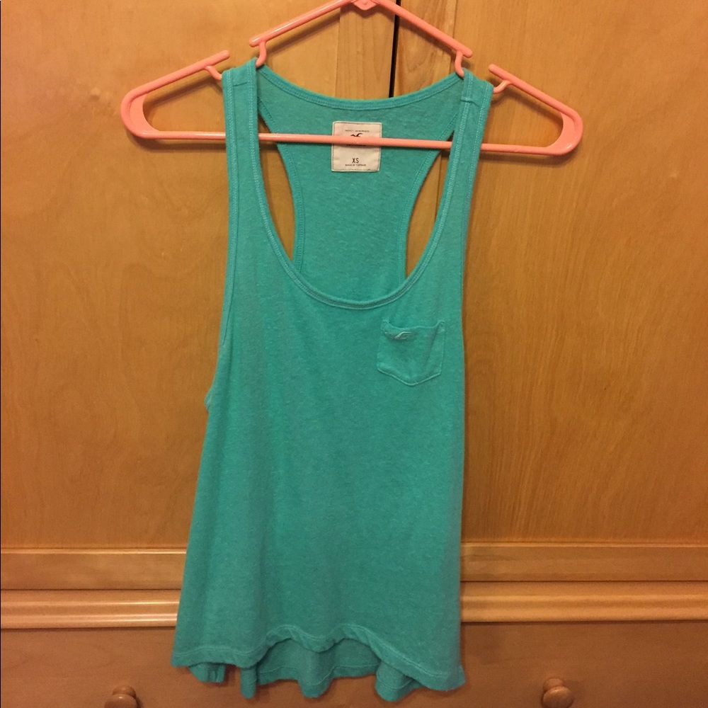 Teal Hollister racerback tank top