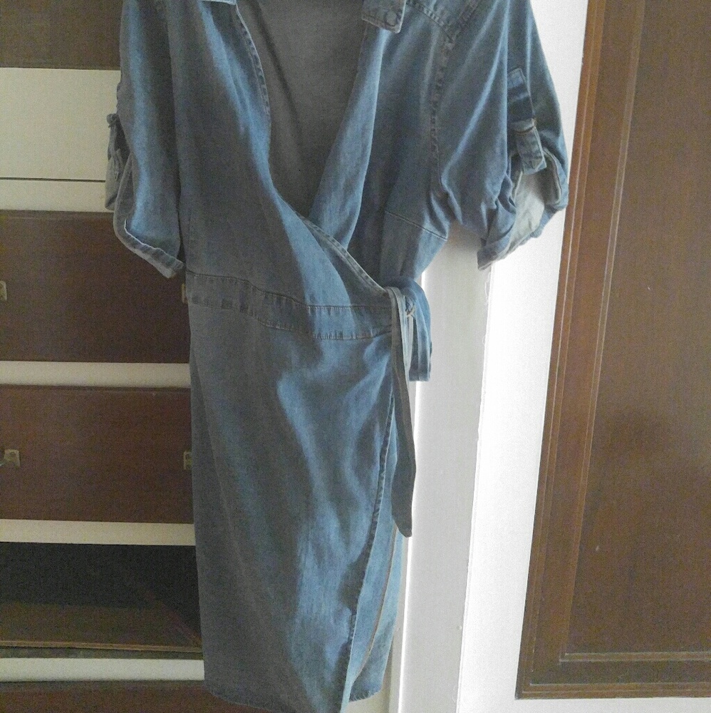 Wrap dress Jean cute cute cute