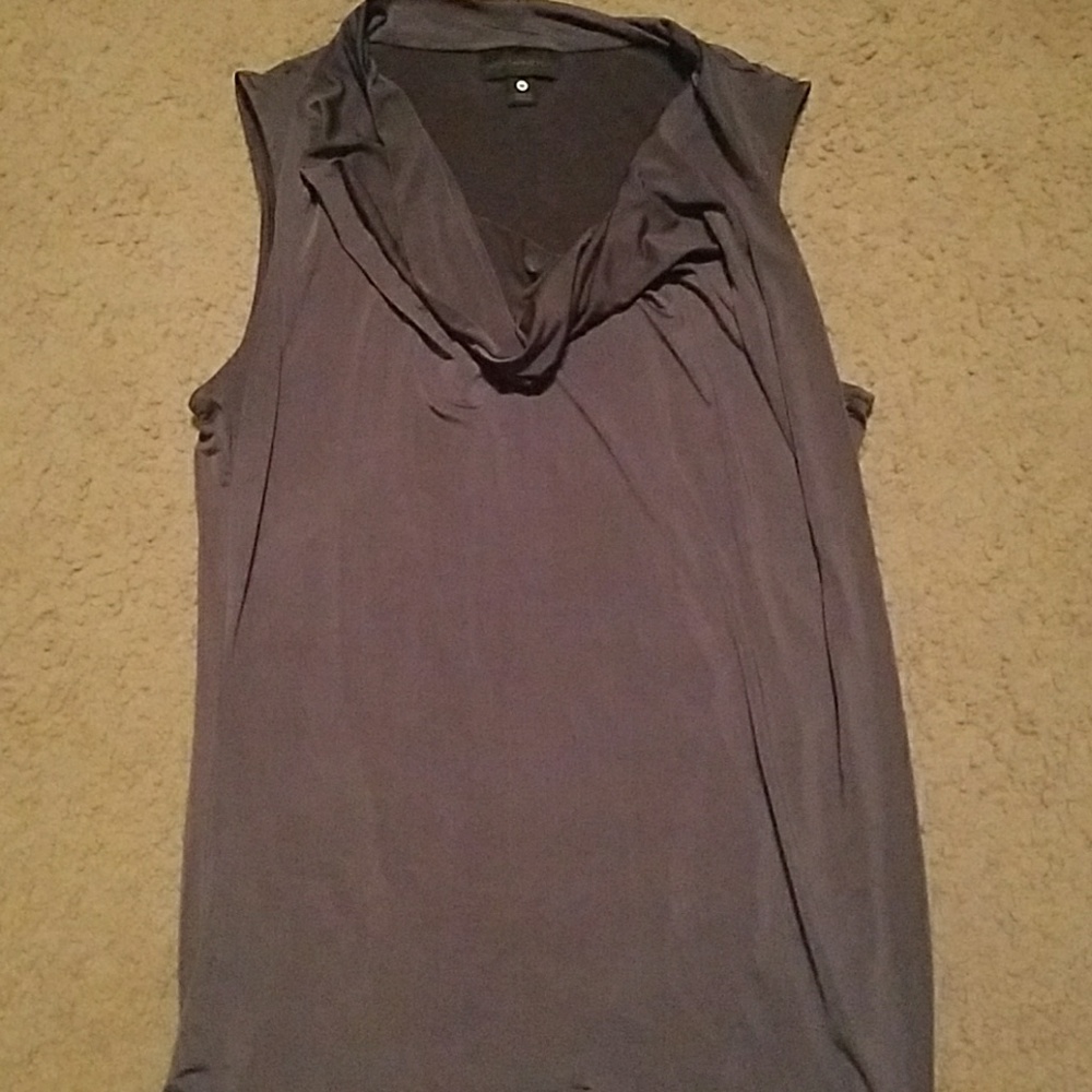 Gray cowl neck top