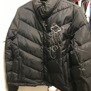 Black Harley Davidson puffer coat