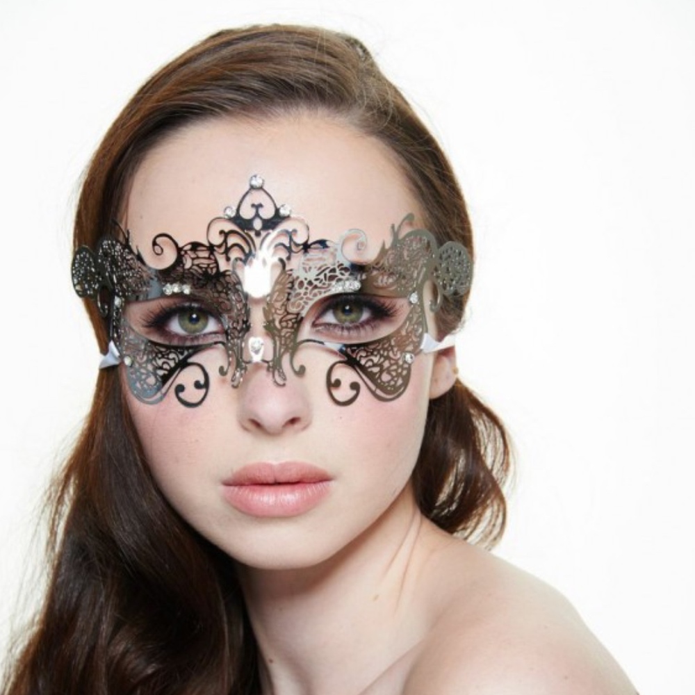 Silver Luxurious Metal Masquerade Mask