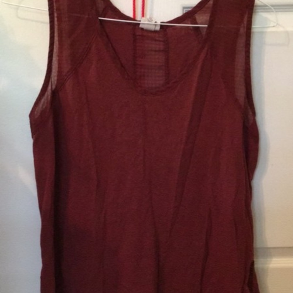 burgundy tank top