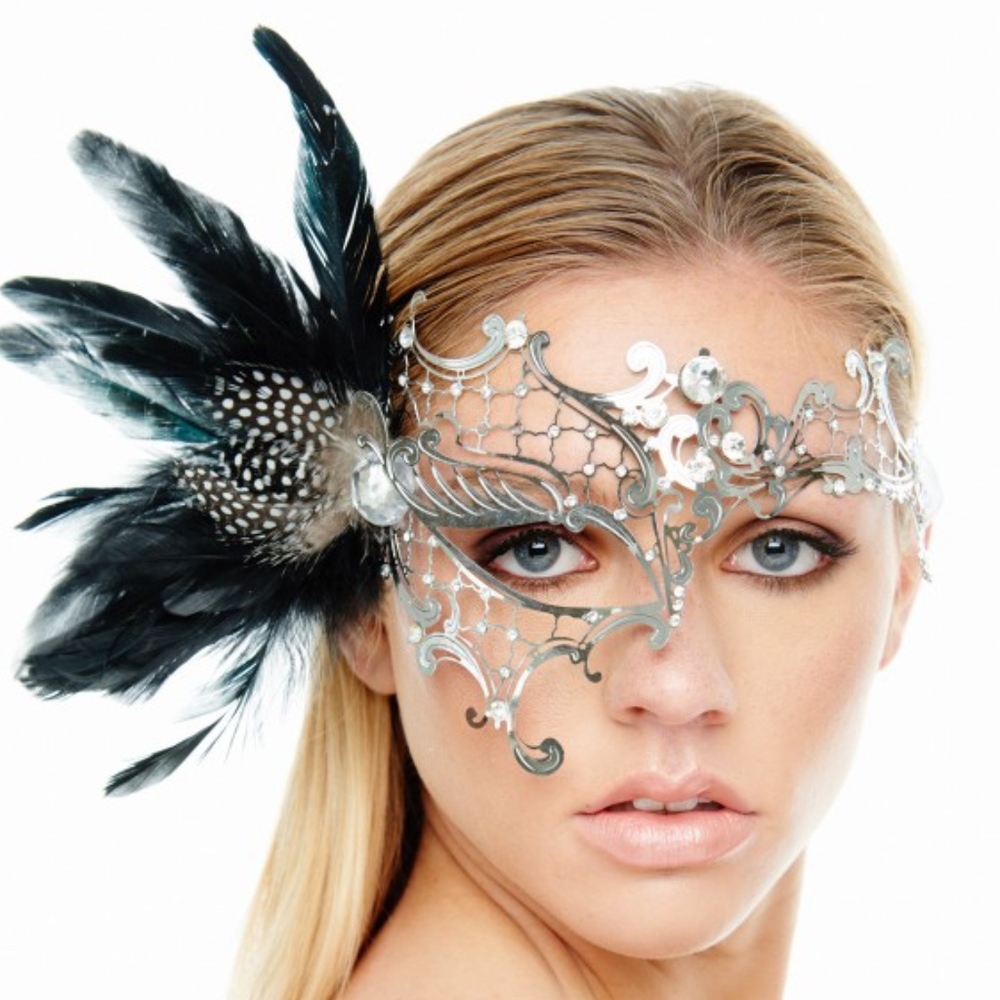 Silver Laser Cut Phantom of the Opera Style Mask