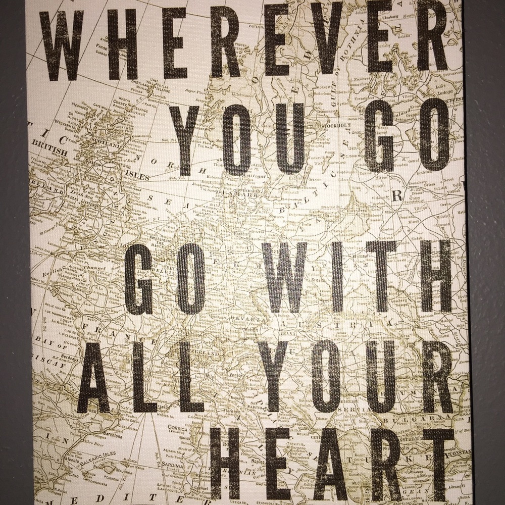 Map canvas decor sign