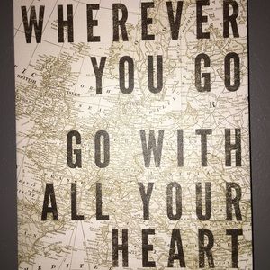 Map canvas decor sign