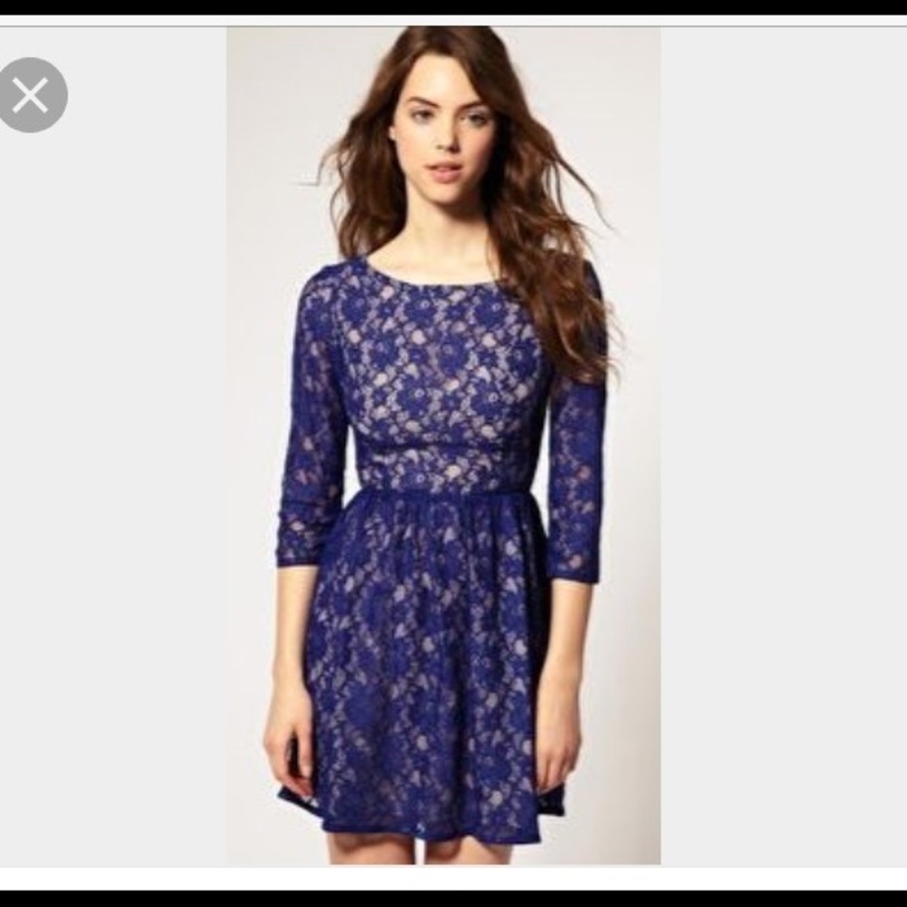 French Connection Royal Blue lace dress