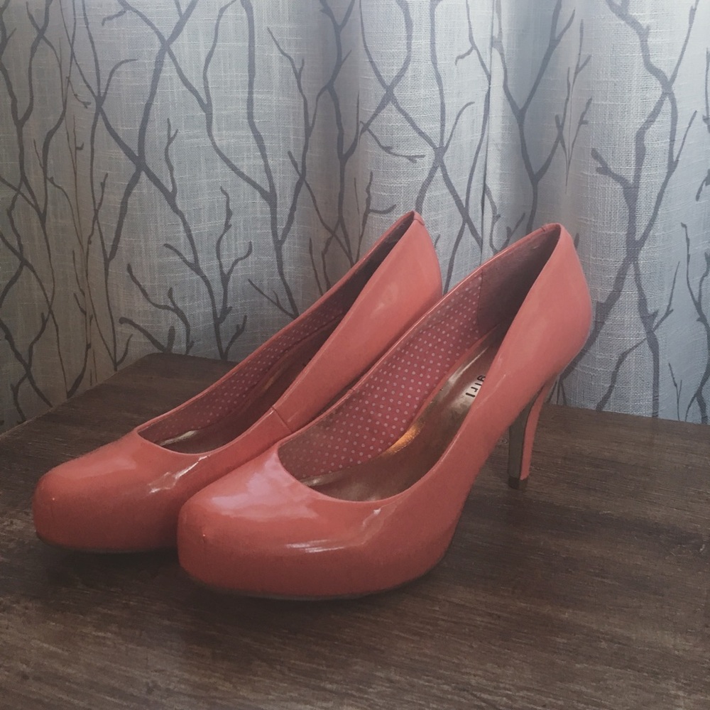 MADDEN GIRL GETTA CORAL PATENT HEELS