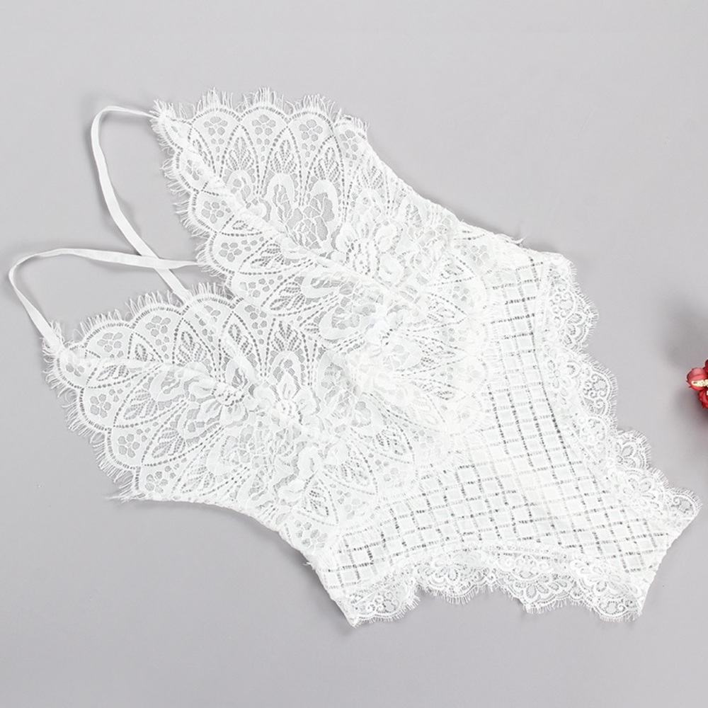 'Sara' White Lace Bodysuit - Picture 6 of 7
