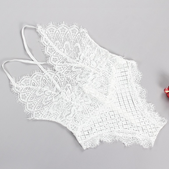 'Sara' White Lace Bodysuit - Picture 6 of 7