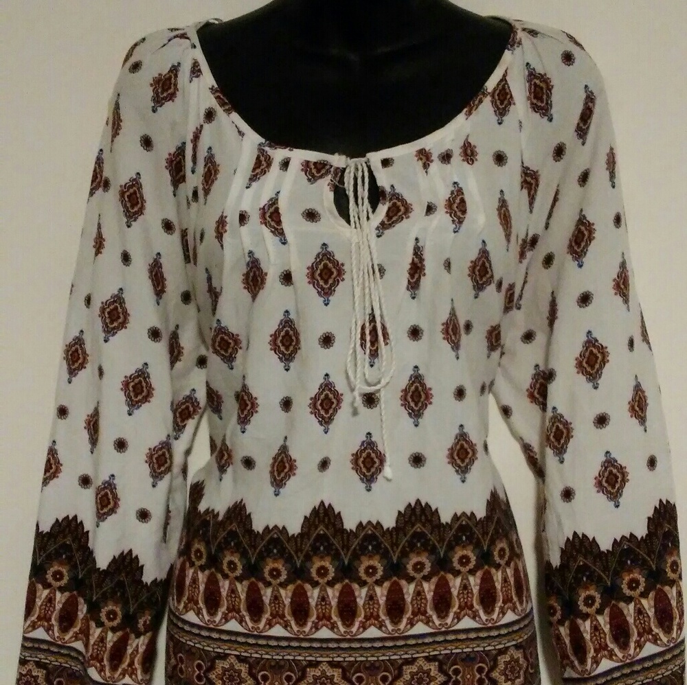Burgundy printed blouse