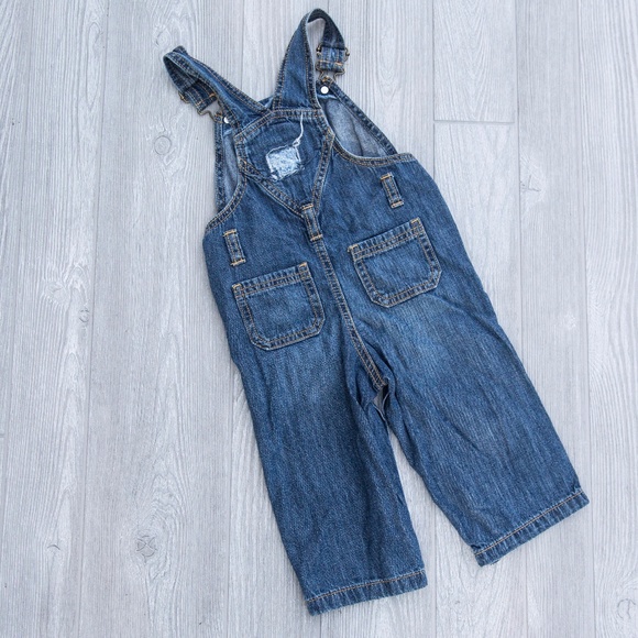 Unique custom distressed overalls - Old Navy 24 Mo - Picture 7 of 8
