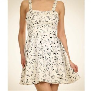 Modcloth Cat Print A-Line Dress
