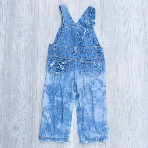 Bleached Distressed Overalls Carters 24 Months - Picture 7 of 8