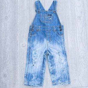 Bleached Distressed Overalls Carters 24 Months