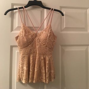 V-Neck Lace Peplum